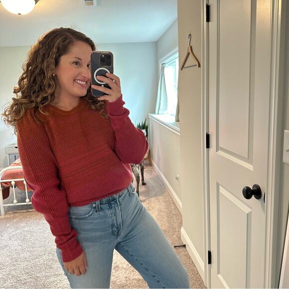 Intermix Orange Pink Wool Ombre Sweater Medium - Picture 5 of 12